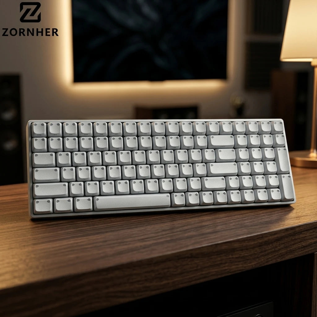 Zornher ZH00 Light Meow Portable Keyboard Wireless Ergonomic Keyboard for PC Full Size Mechanical Keyboard