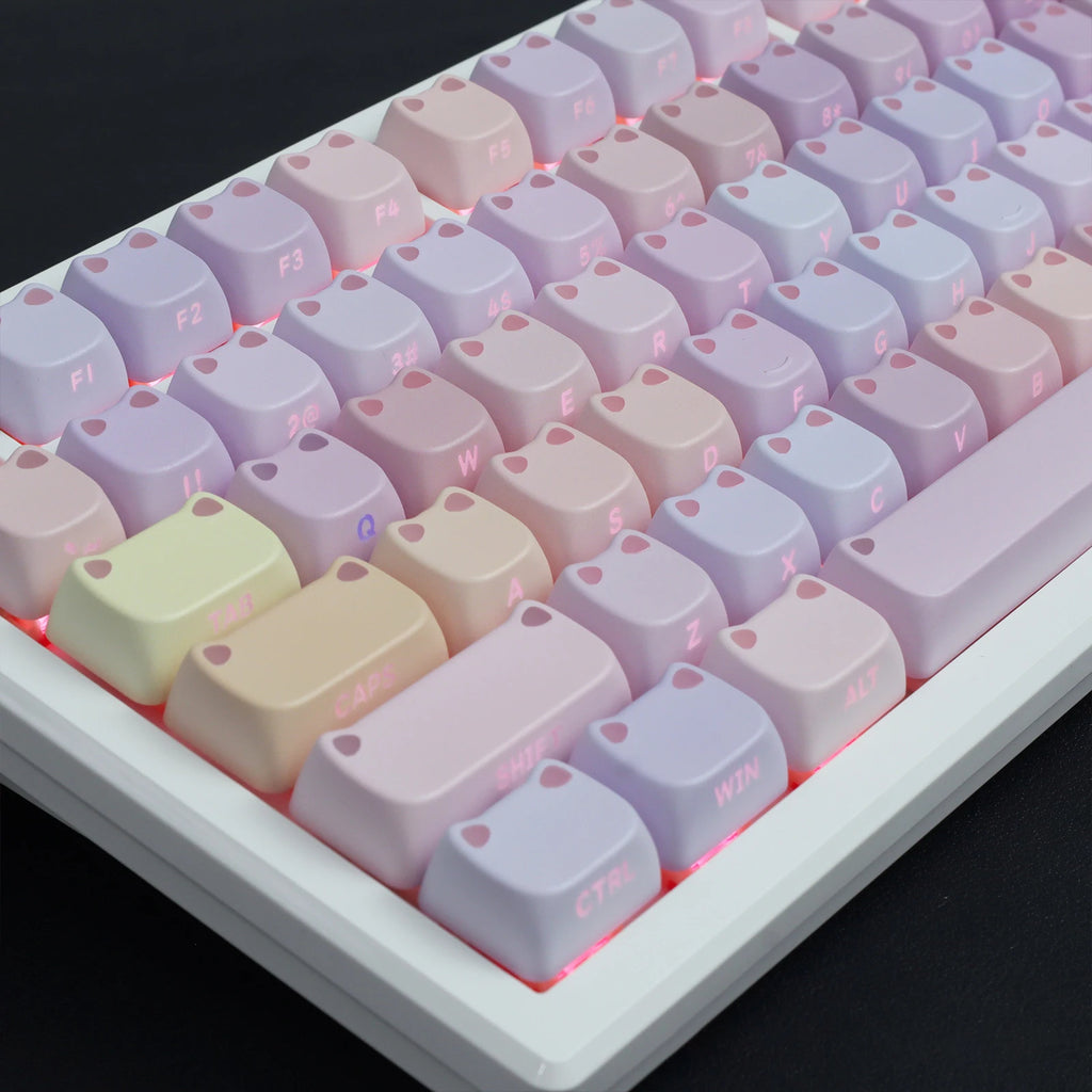 Water Lily Cat Ear PBT Keycaps: Cutest MAO Gaming Upgrade