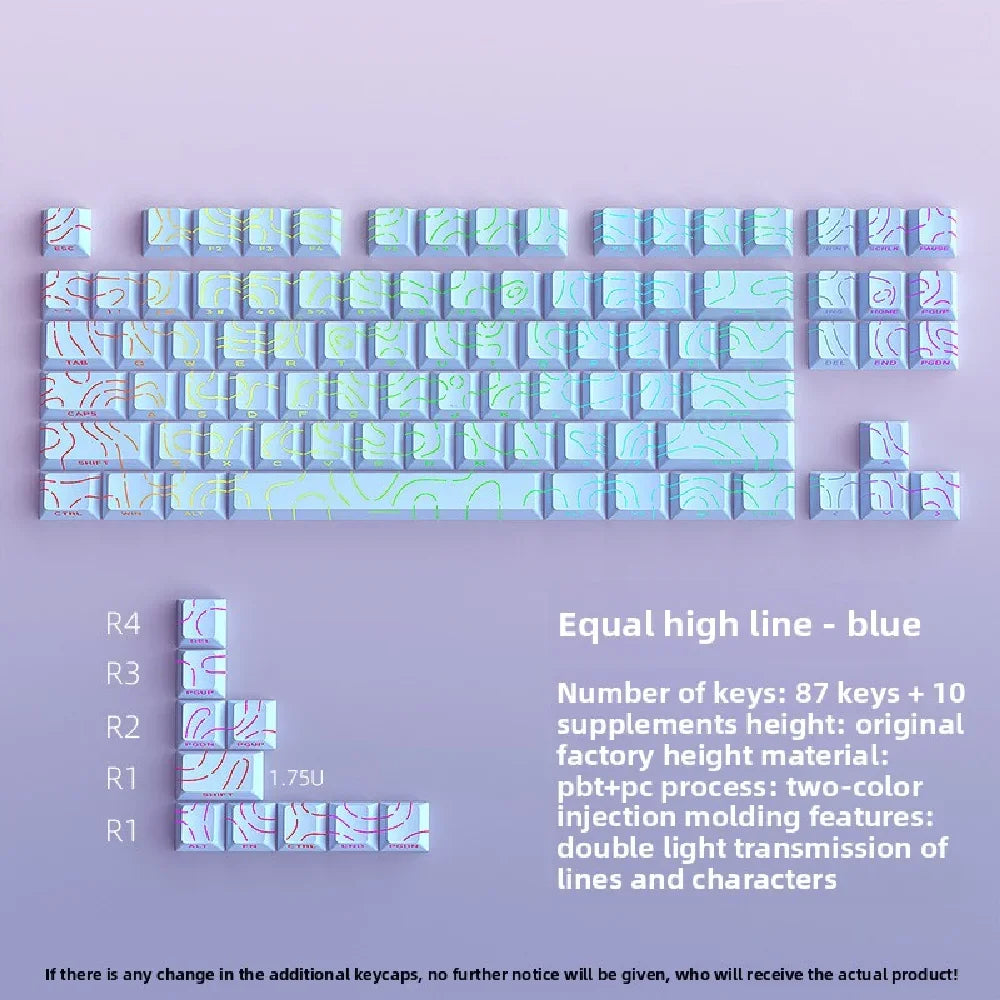 Custom PBT Keycaps: 2026 Line Gradient Side Shine for Keyboard