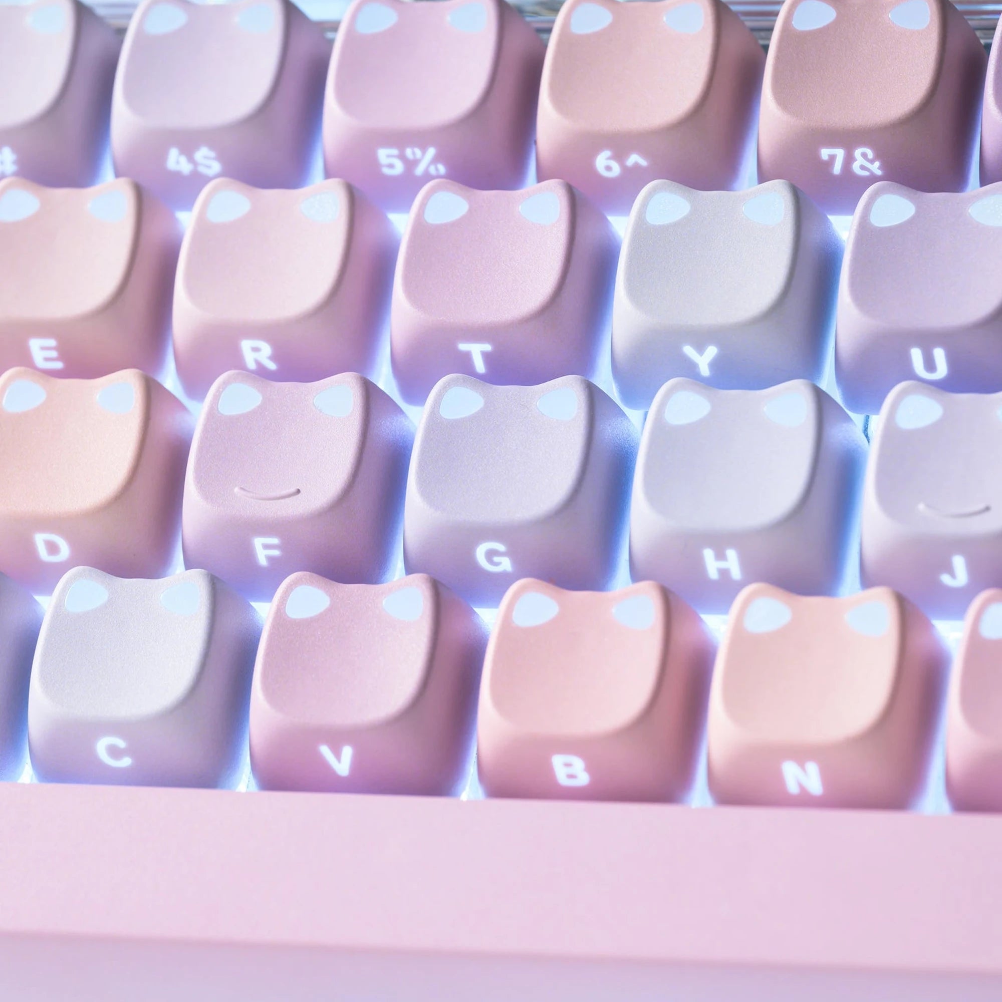 Water Lily Cat Ear PBT Keycaps: Cutest MAO Gaming Upgrade