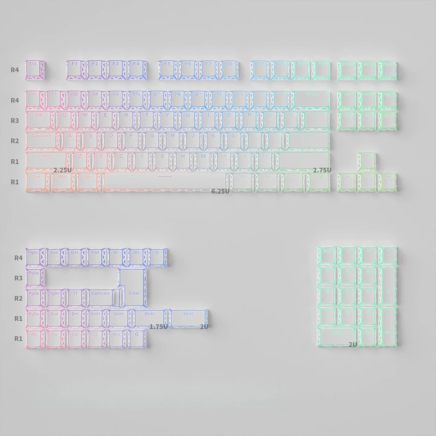 MAIMOOO PBT Keycaps: Transparent Custom Cherry Caps for Keyboard