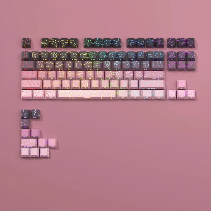 Custom PBT Keycaps: 2026 Line Gradient Side Shine for Keyboard