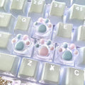 Mechanical Keyboard Resin Keycap Cat Paws Pad Clear Backlit RGB WASD Arrow ESC Key Cartoon Cute