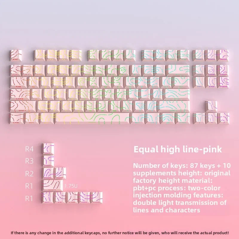 Custom PBT Keycaps: 2026 Line Gradient Side Shine for Keyboard