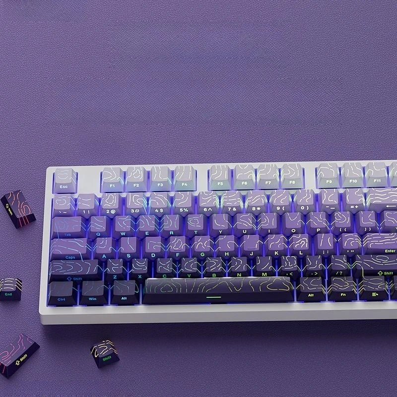 Custom PBT Keycaps: 2026 Line Gradient Side Shine for Keyboard