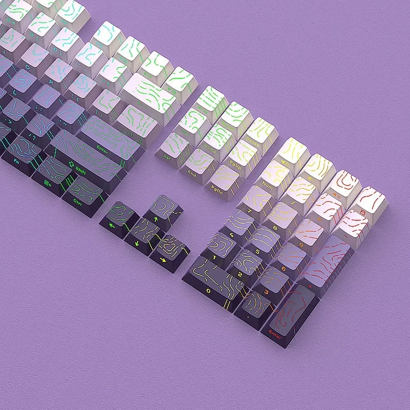 Custom PBT Keycaps: 2026 Line Gradient Side Shine for Keyboard