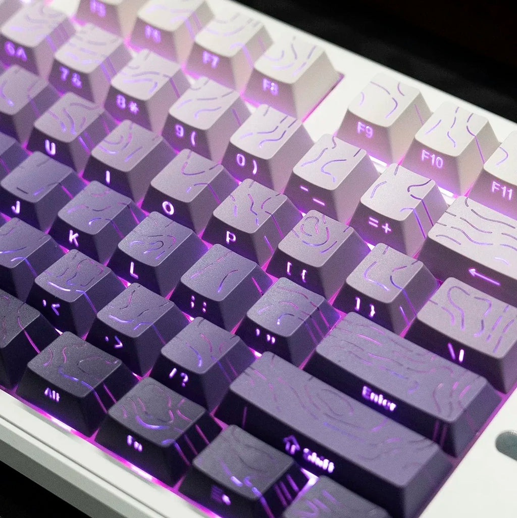 Custom PBT Keycaps: 2026 Line Gradient Side Shine for Keyboard