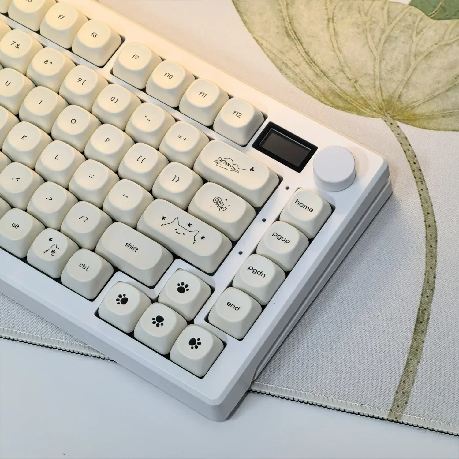 Milky White Cat PBT Keycaps: Ultimate MOA Custom Upgrade
