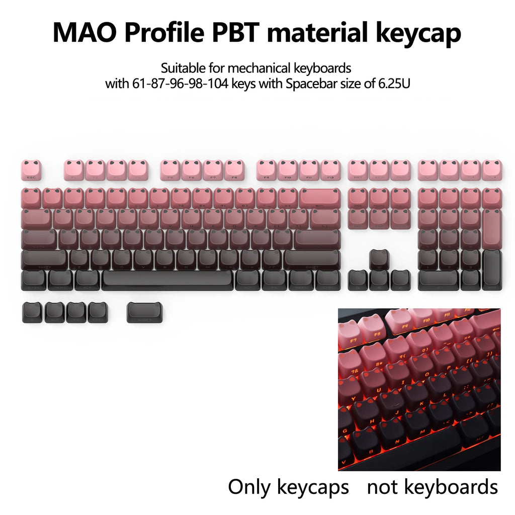 Water Lily Cat Ear PBT Keycaps: Cutest MAO Gaming Upgrade
