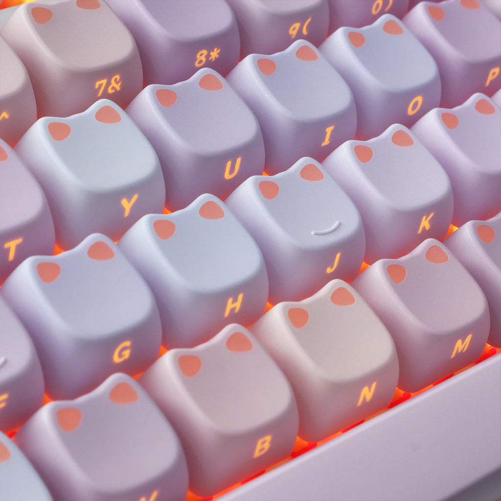 Water Lily Cat Ear PBT Keycaps: Cutest MAO Gaming Upgrade