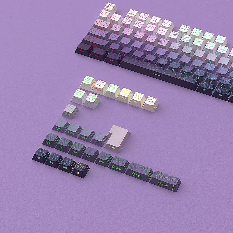 Custom PBT Keycaps: 2026 Line Gradient Side Shine for Keyboard