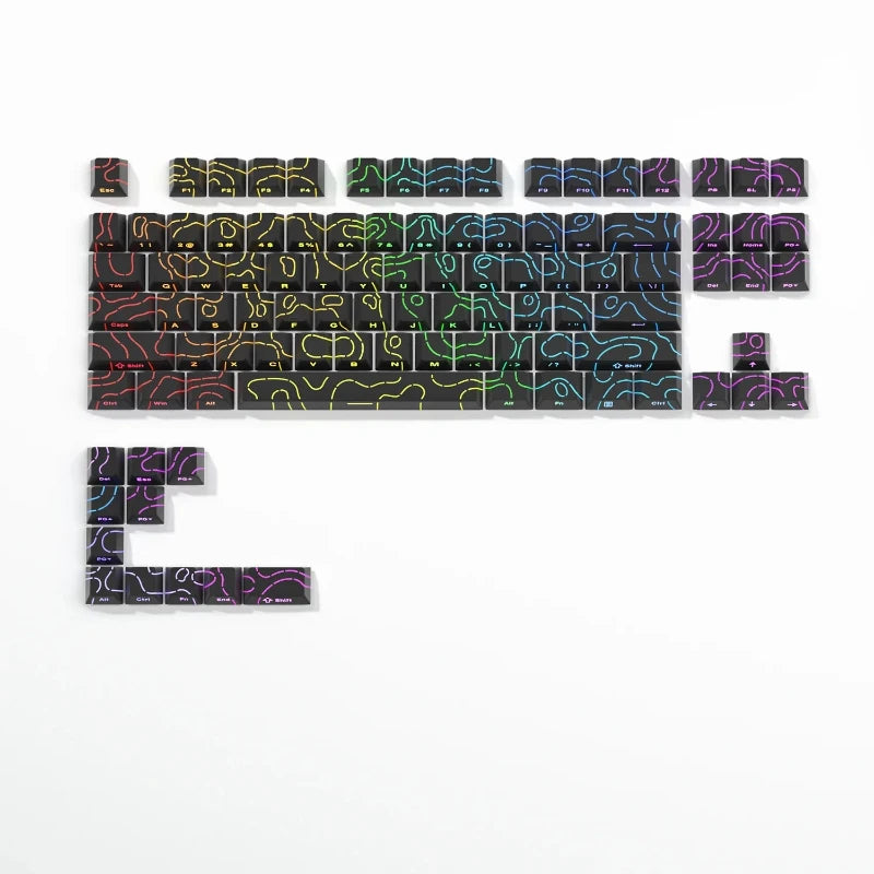 Custom PBT Keycaps: 2026 Line Gradient Side Shine for Keyboard