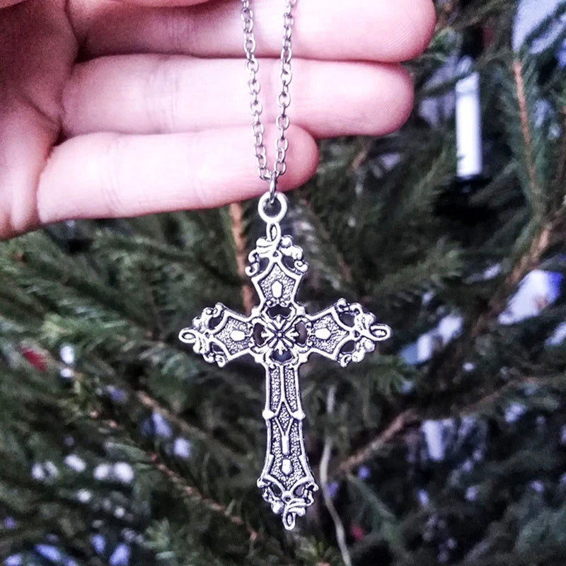 Fashion Christian Necklaces for Women Wen Gift Vintage Gothic for Pendant Long Chain Necklace Choker Goth Punk Jew